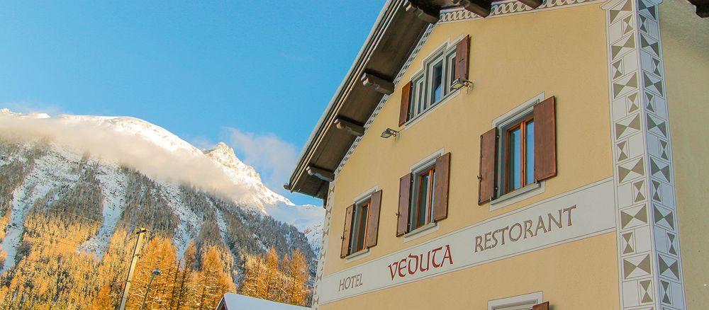 Hotel Veduta Cinuos-Chel Buitenkant foto